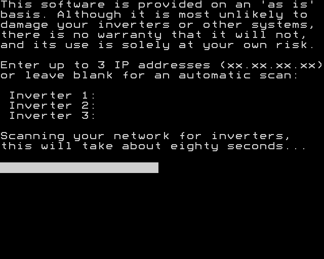 Setup page